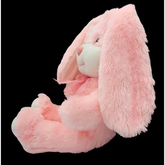 Midwood Brands Bunny Rabbit 16" Pink Stuffed Animal Long Ears Bow Easter - Picture 5 of 8